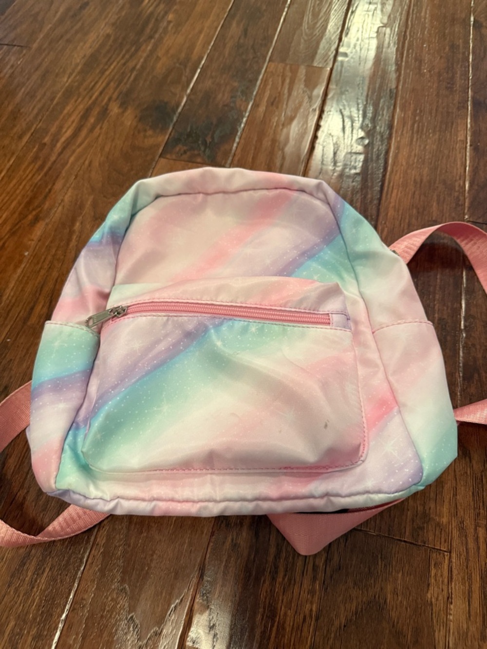 Kids Pastel Rainbow Mini Backpack - Pink, Blue & Purple